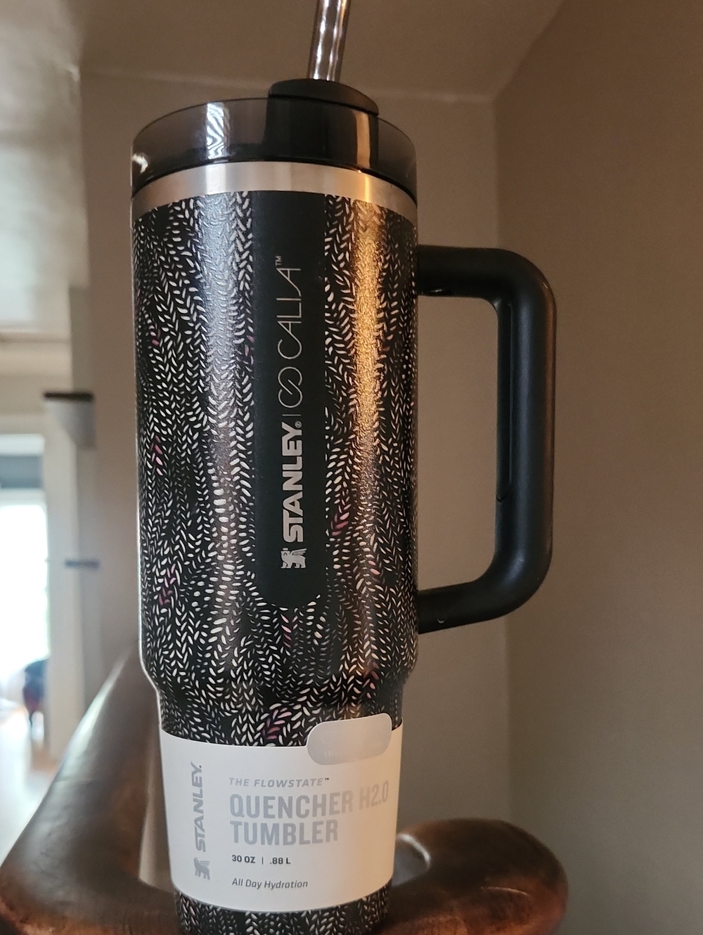 Stanley CALIA Black/ Pattern Quencher H2.0 Tumbler with Handle